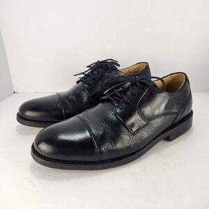 Belvedere Duke Men's Dressy Minimalist Black Leather Lace-up Shoes Size 10.5D